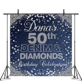 Lofaris Denim And Diamond Custom 50th Birthday Backdrop